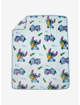 Disney Lilo & Stitch Sleepy Stitch & Pineapples Throw Blanket, , hi-res