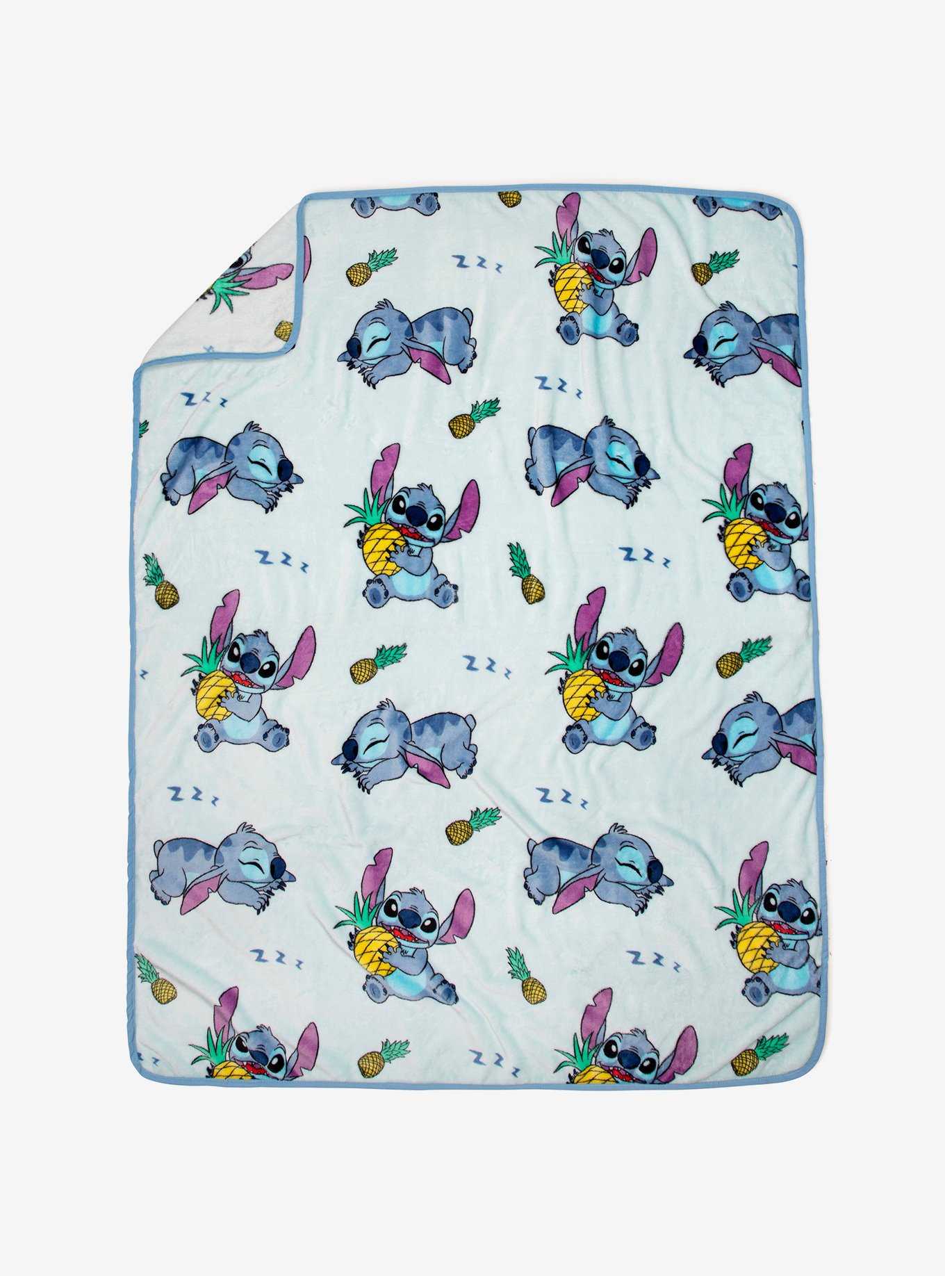 Disney Lilo & Stitch Sleepy Stitch & Pineapples Throw Blanket, , hi-res
