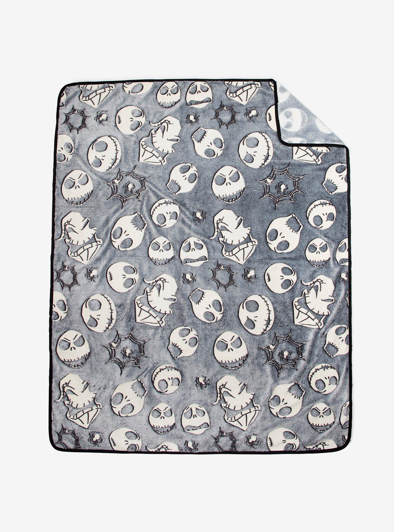 The Nightmare Before Christmas Faces Glow In The Dark Throw Blanket