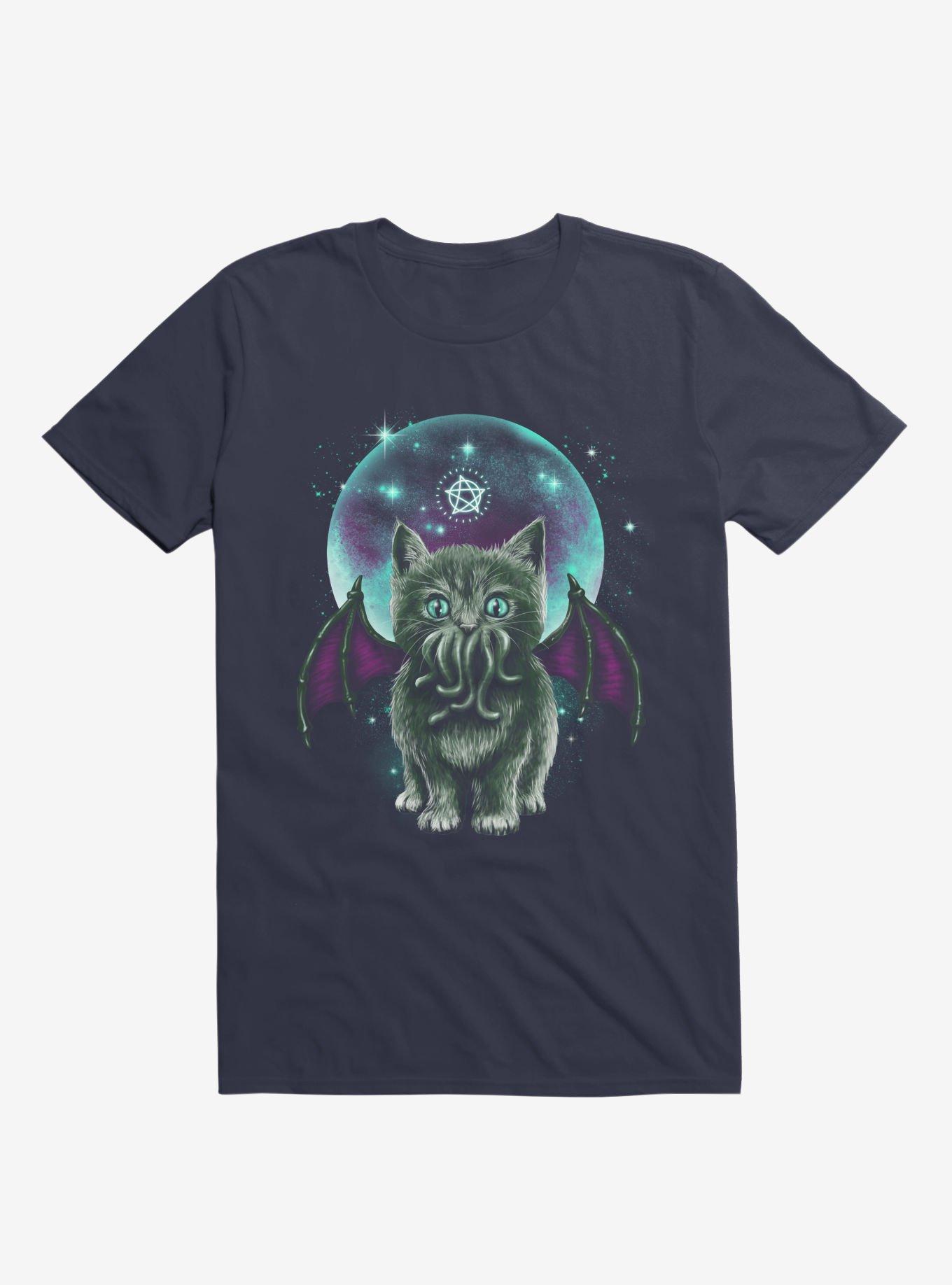 Cosmic Purrrcraft Navy Blue T-Shirt