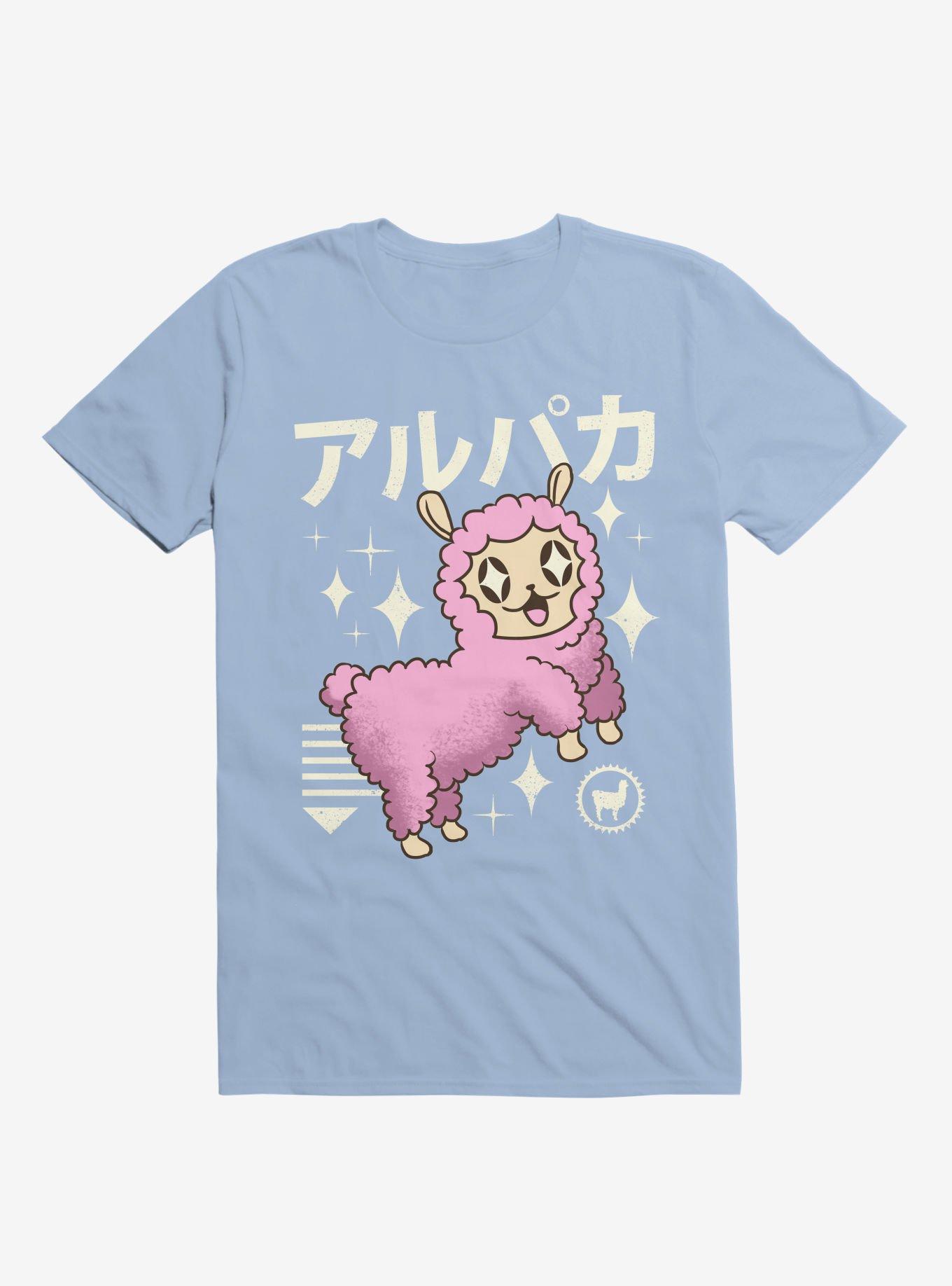 Kawaii Alpaca Light Blue T-Shirt, LIGHT BLUE, hi-res