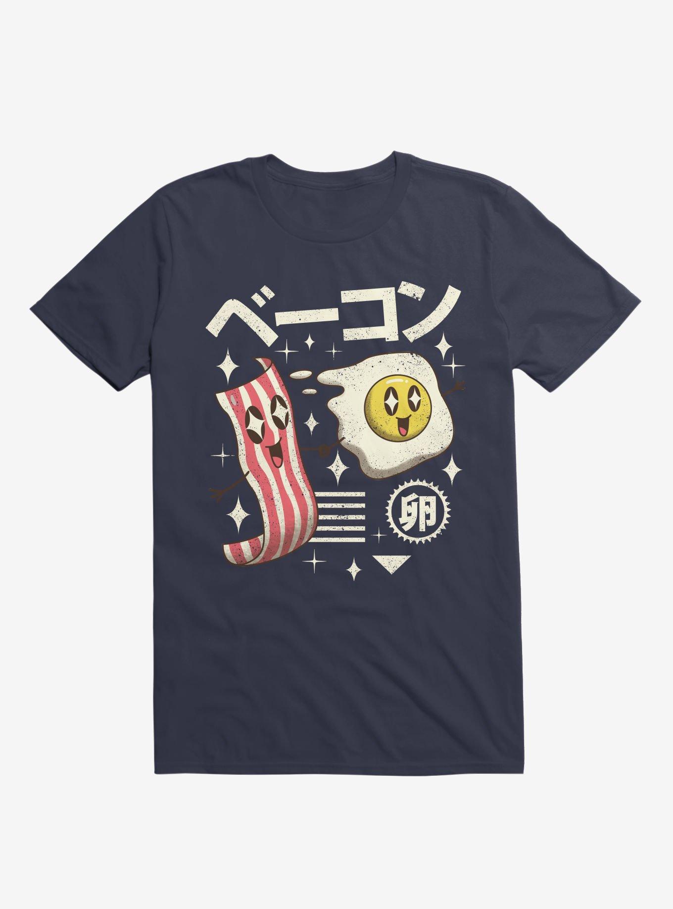 THRDLESS Kawaii Breakfast Navy Blue T-Shirt