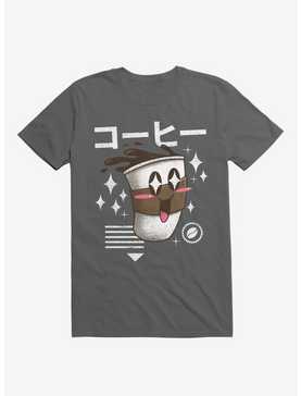 Kawaii Coffee Charcoal Grey T-Shirt, , hi-res