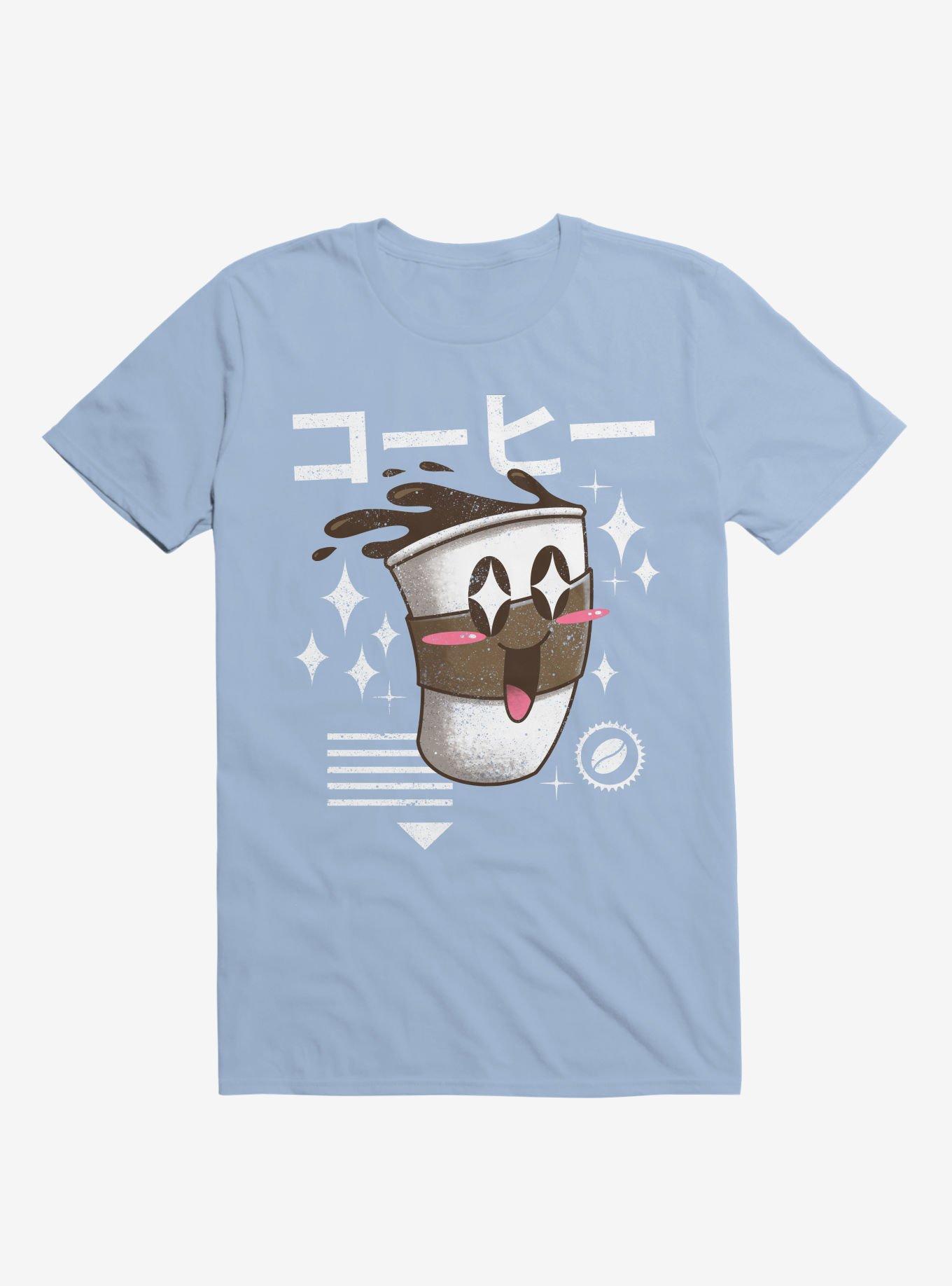 THRDLESS Kawaii Coffee Light Blue T-Shirt