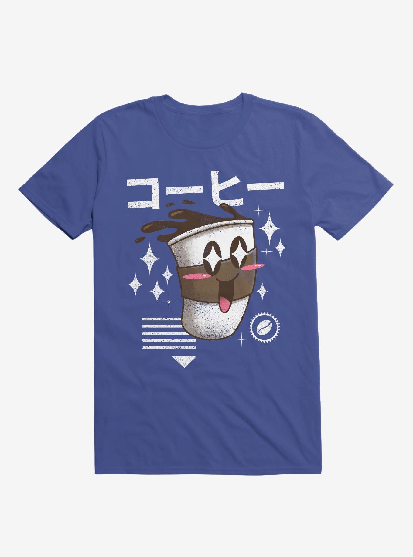 Kawaii Coffee Royal Blue T-Shirt, ROYAL, hi-res