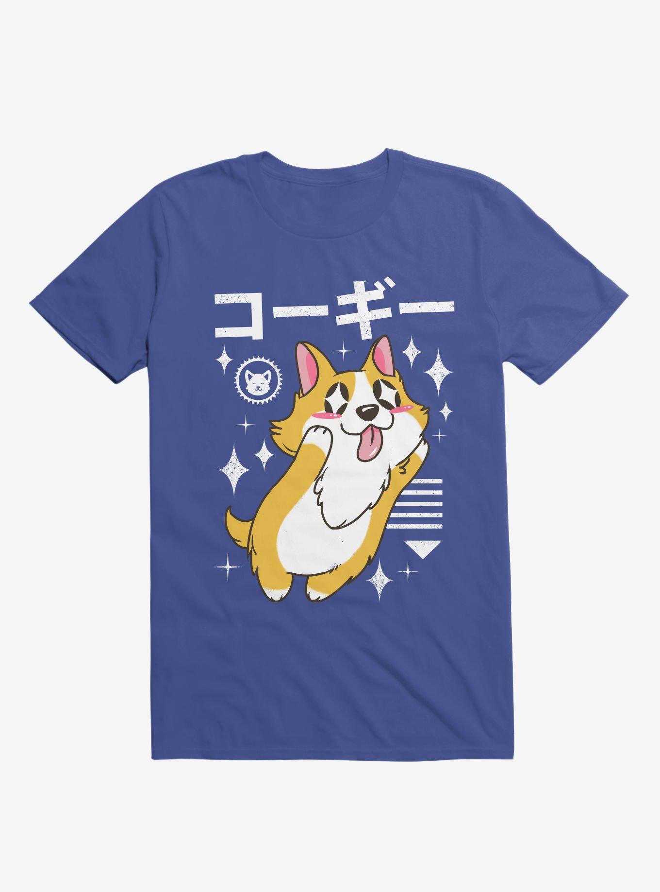 Kawaii Corgi Royal Blue T-Shirt, , hi-res