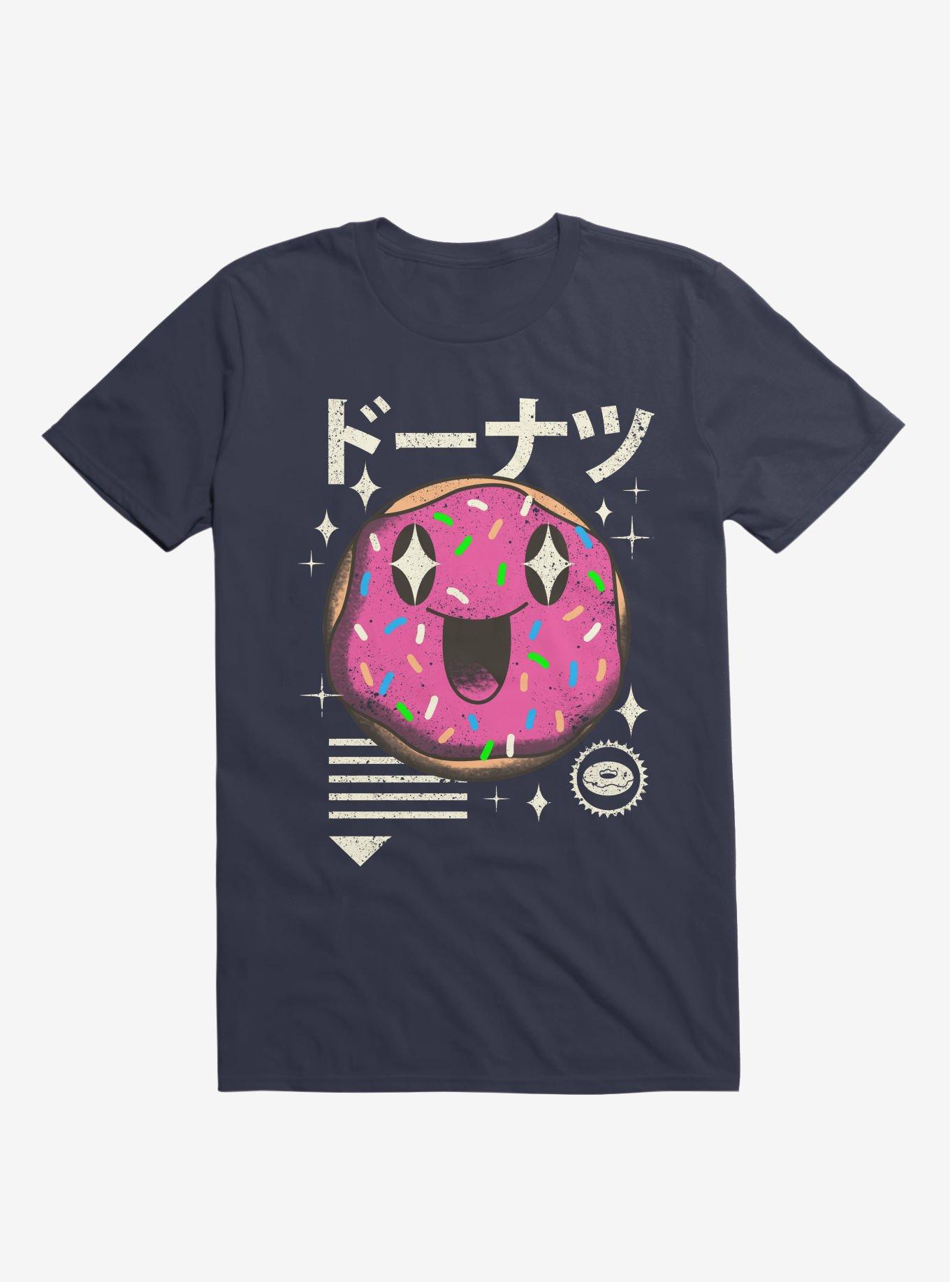 Kawaii Donut Navy Blue T-Shirt, , hi-res