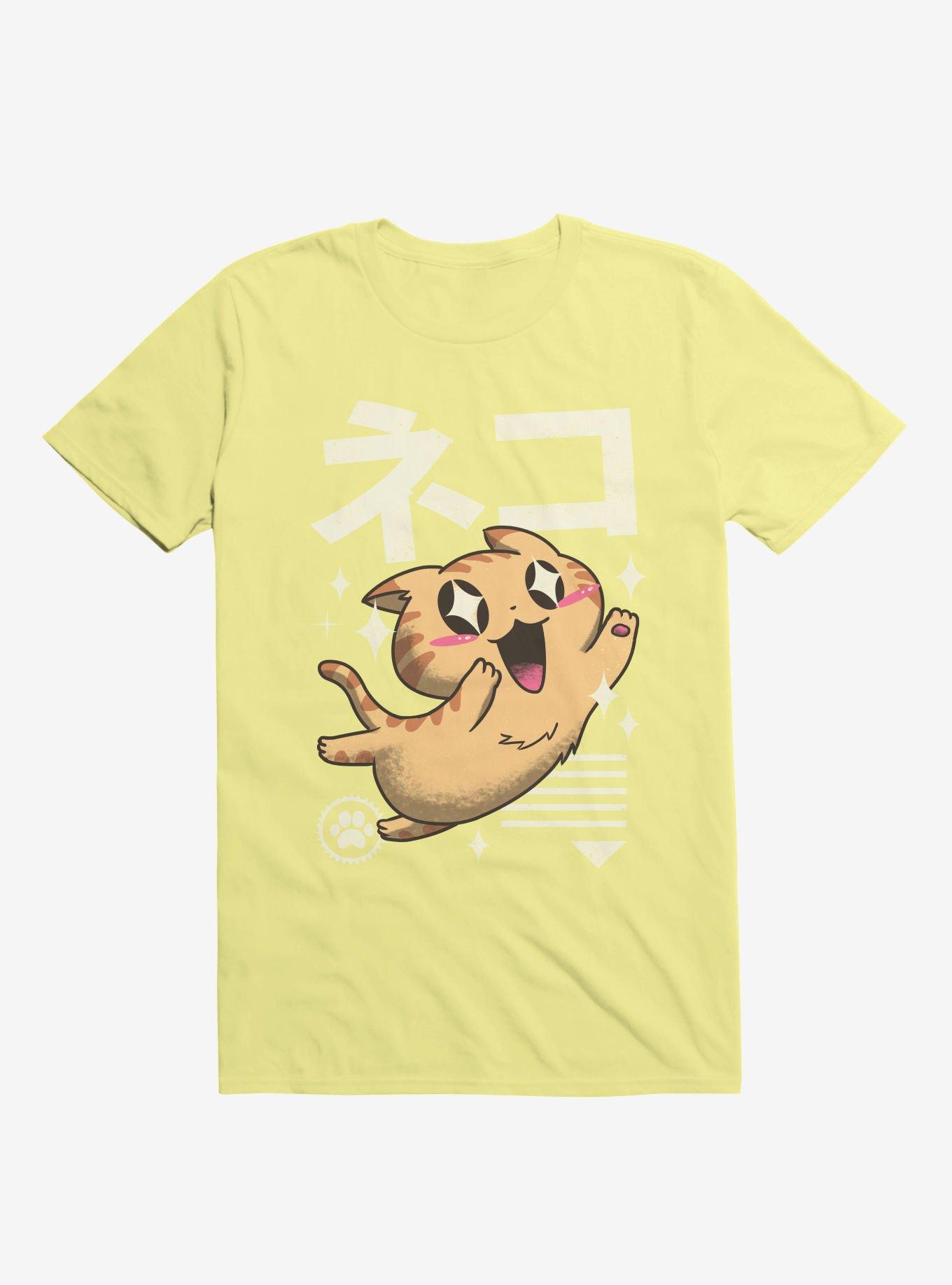 Kawaii Feline Corn Silk Yellow T-Shirt, , hi-res