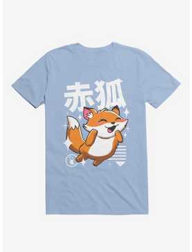 Kawaii Fox Light Blue T-Shirt, , hi-res