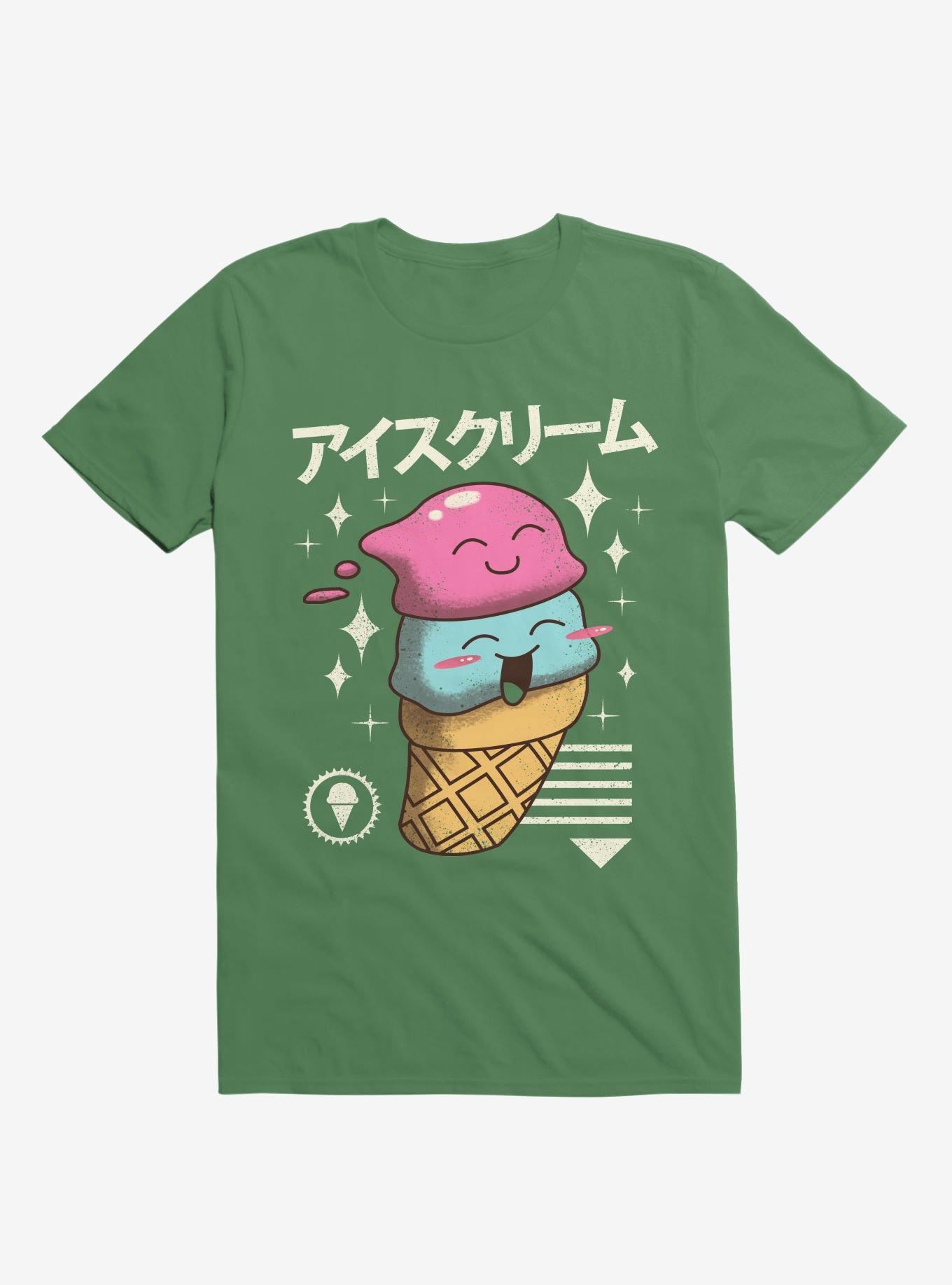 Kawaii Ice Cream Kelly Green T-Shirt, KELLY GREEN, hi-res