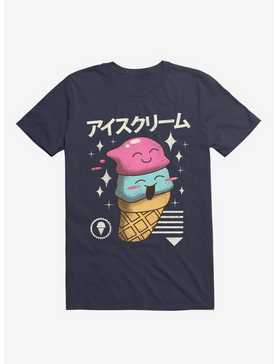 Kawaii Ice Cream Navy Blue T-Shirt, , hi-res