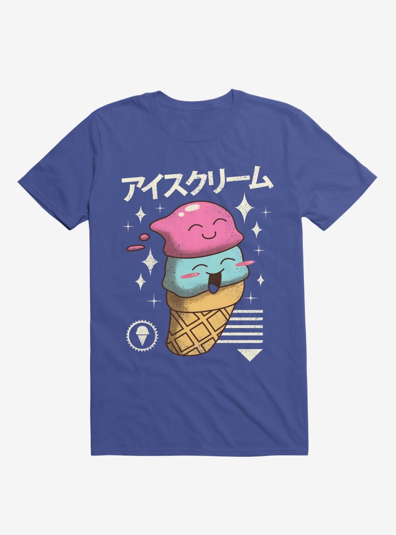 Kawaii Ice Cream Royal Blue T-Shirt, ROYAL, hi-res