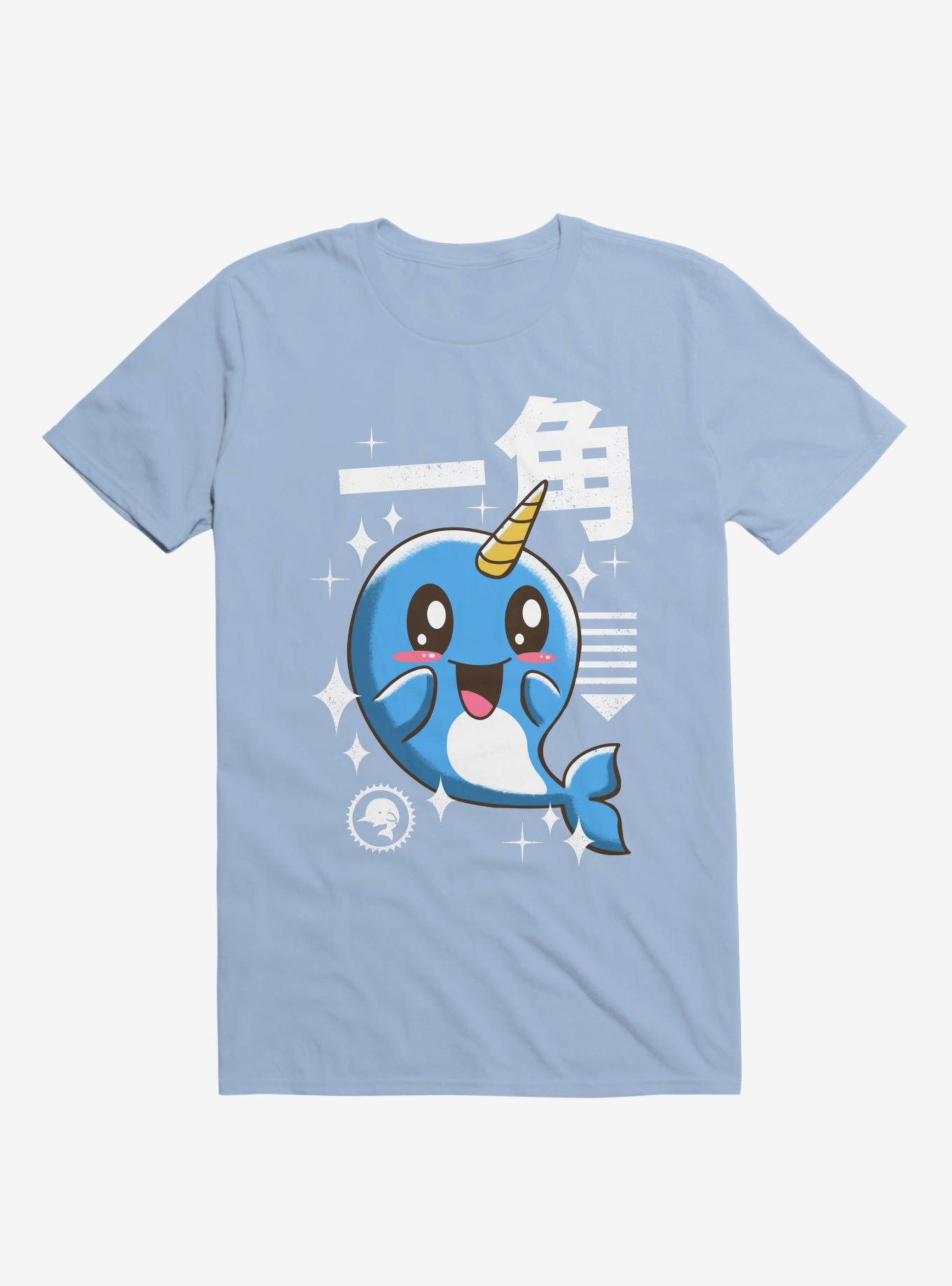 Kawaii Narwhal Light Blue T-Shirt, LIGHT BLUE, hi-res