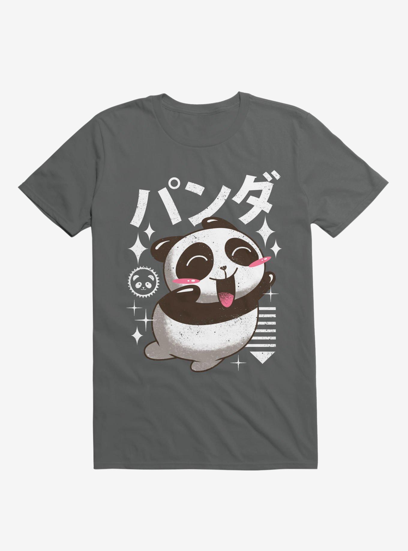 THRDLESS Kawaii Panda Charcoal Grey T-Shirt