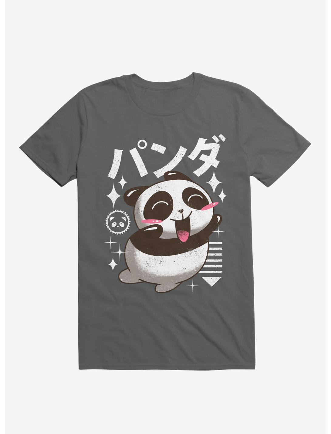 Kawaii Panda Charcoal Grey T-Shirt, CHARCOAL, hi-res