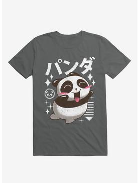 Kawaii Panda Charcoal Grey T-Shirt, , hi-res