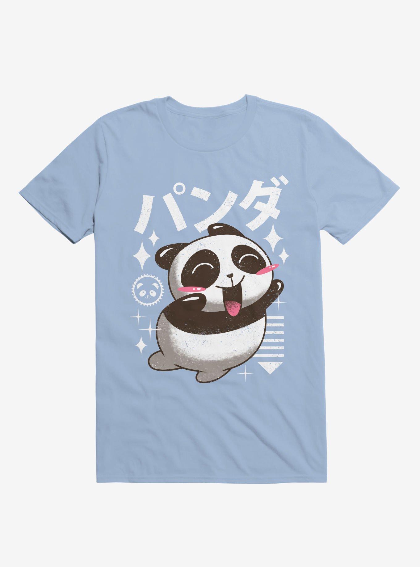 Kawaii Panda Light Blue T-Shirt, , hi-res