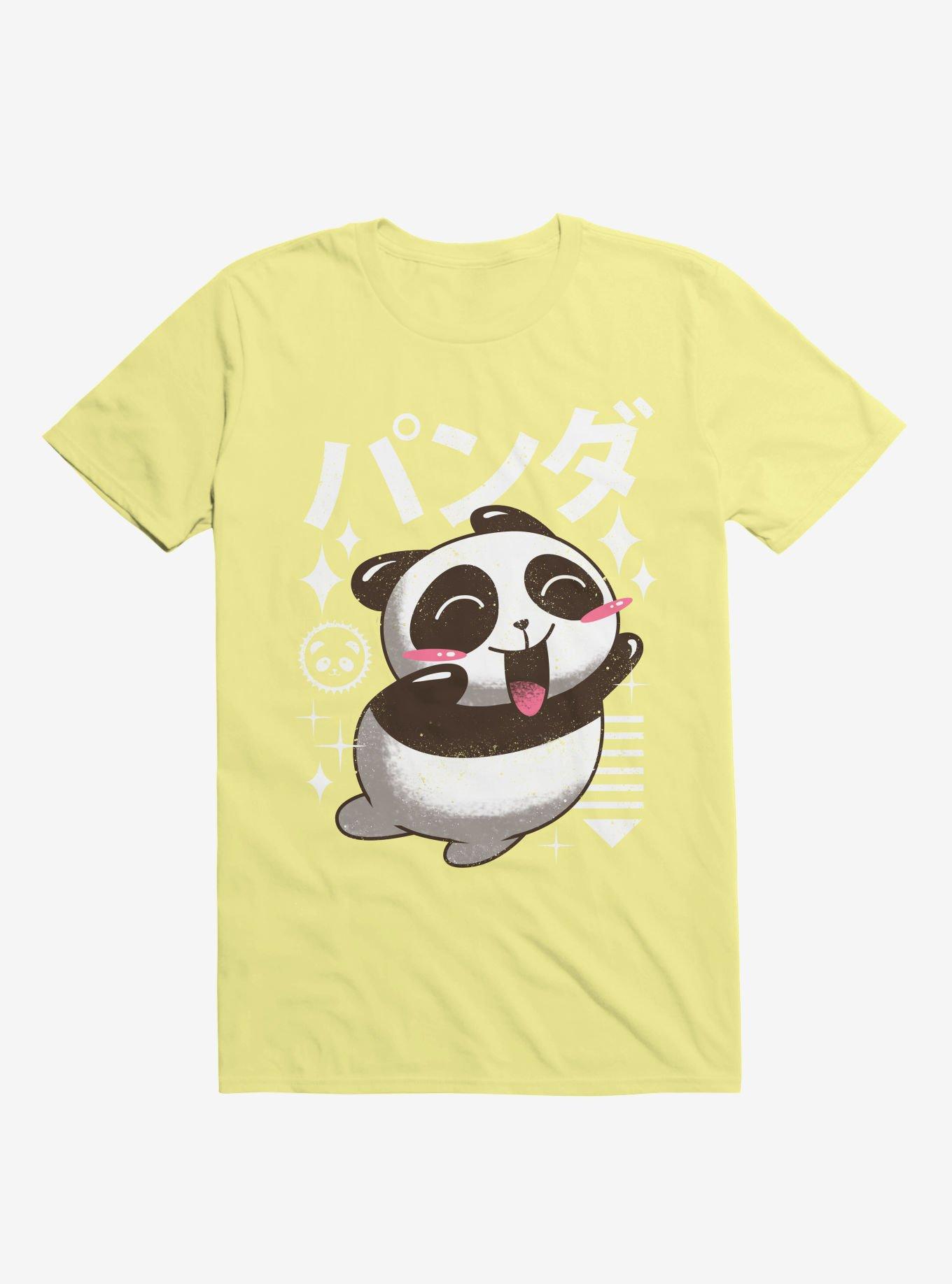 Kawaii Panda Corn Silk Yellow T-Shirt, , hi-res