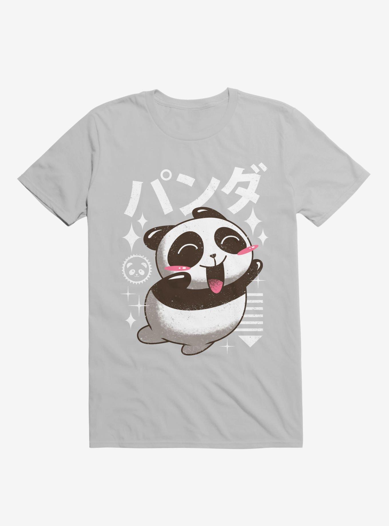 Kawaii Panda Ice Grey T-Shirt, , hi-res