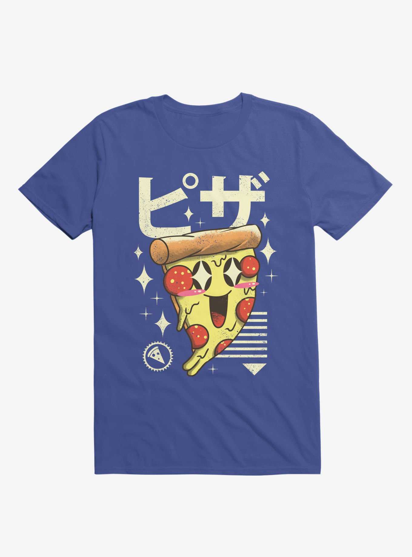 Kawaii Pizza Royal Blue T-Shirt, , hi-res