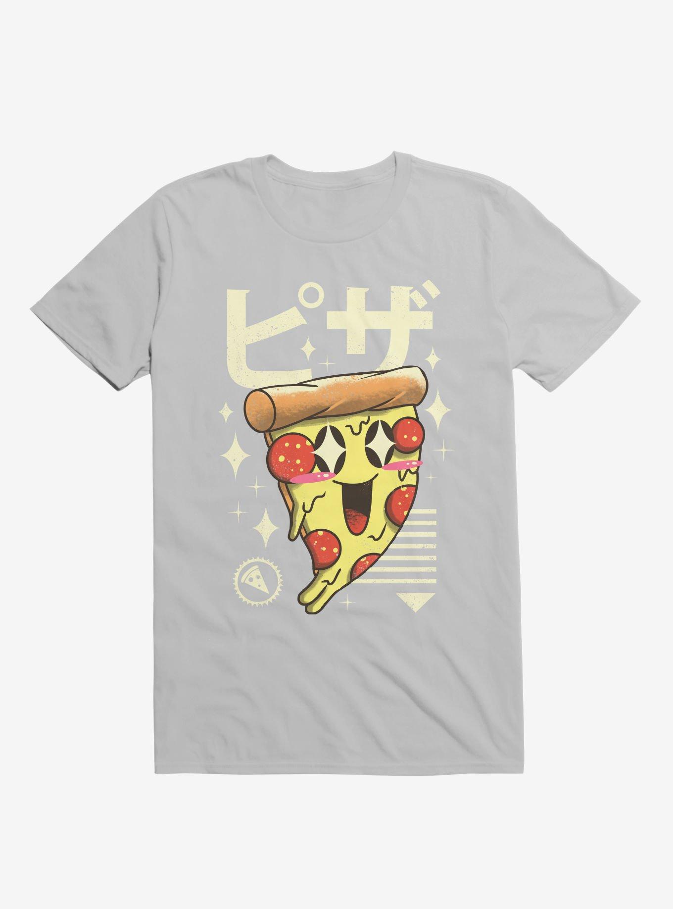 Kawaii Pizza Ice Grey T-Shirt, , hi-res