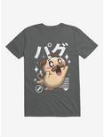 Kawaii Pug Charcoal Grey T-Shirt, CHARCOAL, hi-res