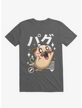 Kawaii Pug Charcoal Grey T-Shirt, , hi-res