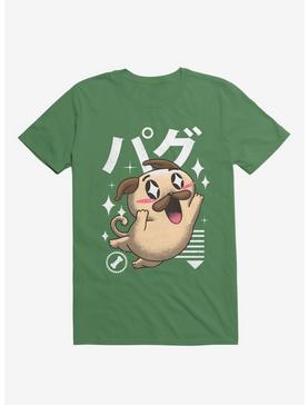 Kawaii Pug Kelly Green T-Shirt, , hi-res