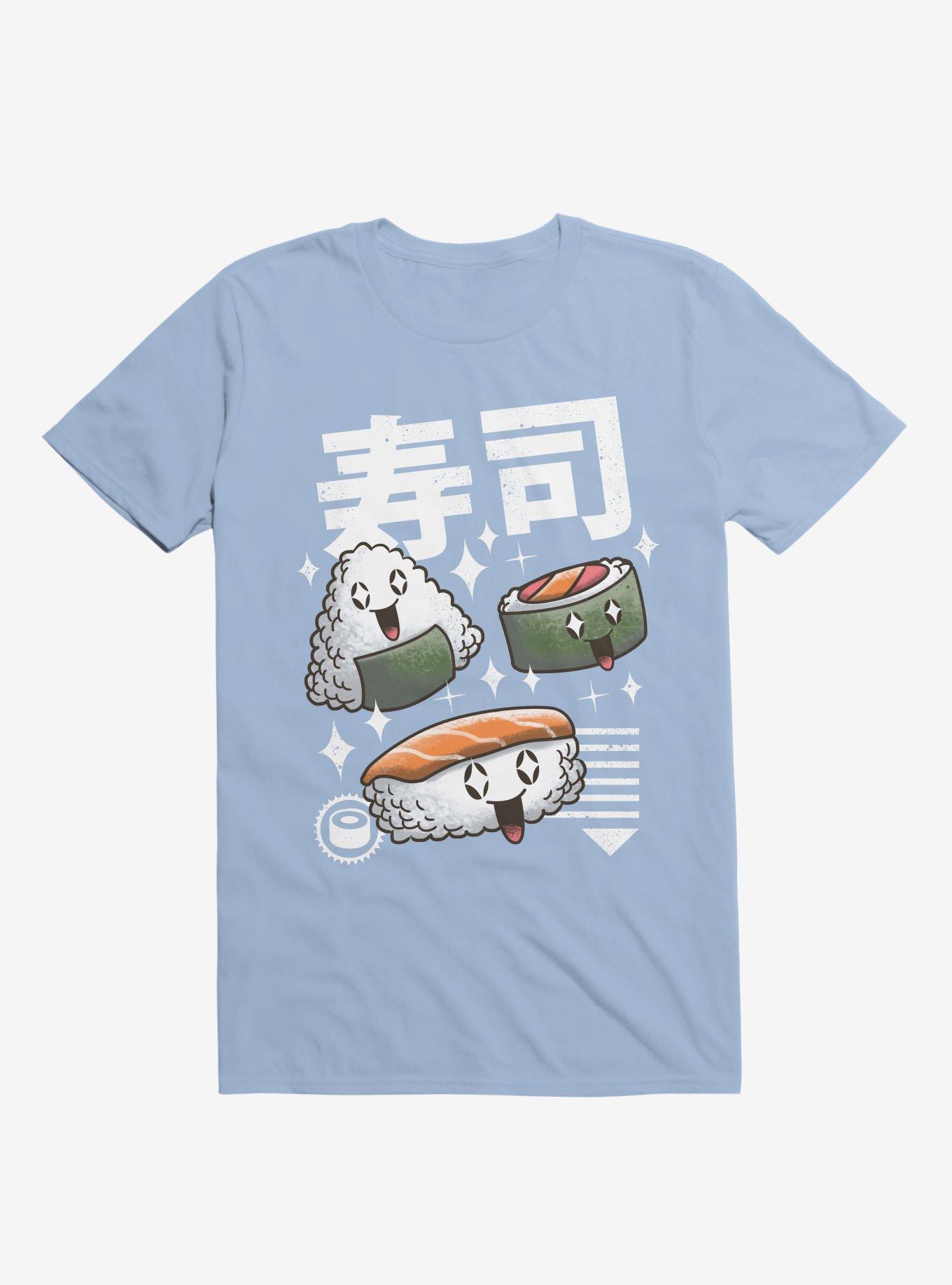 Kawaii Sushi Light Blue T-Shirt, LIGHT BLUE, hi-res