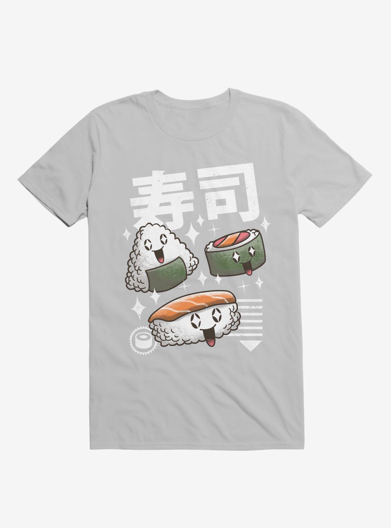Kawaii Sushi Ice Grey T-Shirt, ICE GREY, hi-res