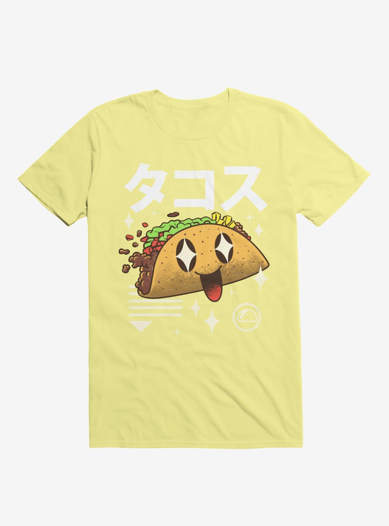 Kawaii Taco Corn Silk Yellow T-Shirt, , hi-res