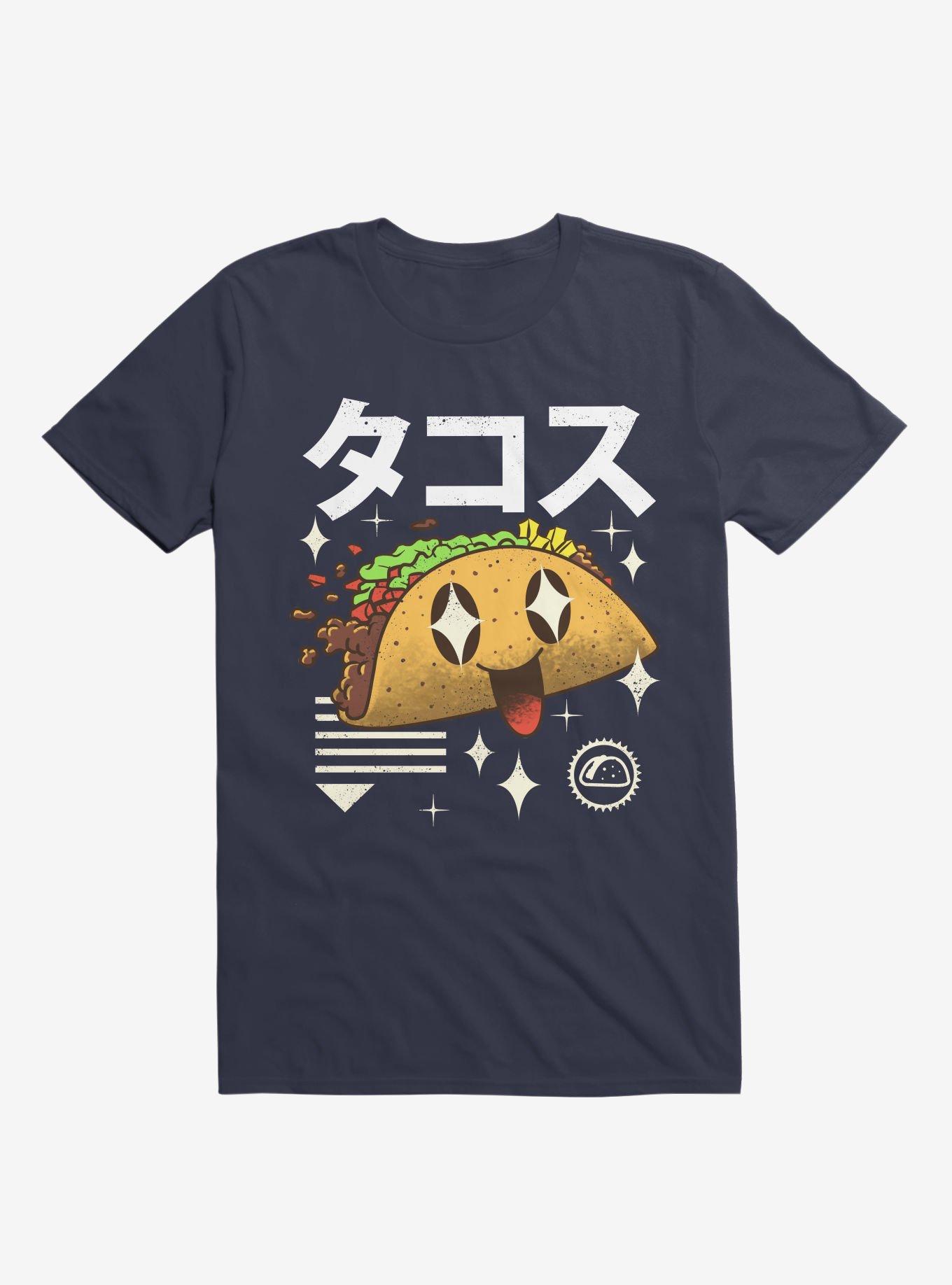 Kawaii Taco Navy Blue T-Shirt, , hi-res