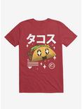 Kawaii Taco Red T-Shirt, RED, hi-res