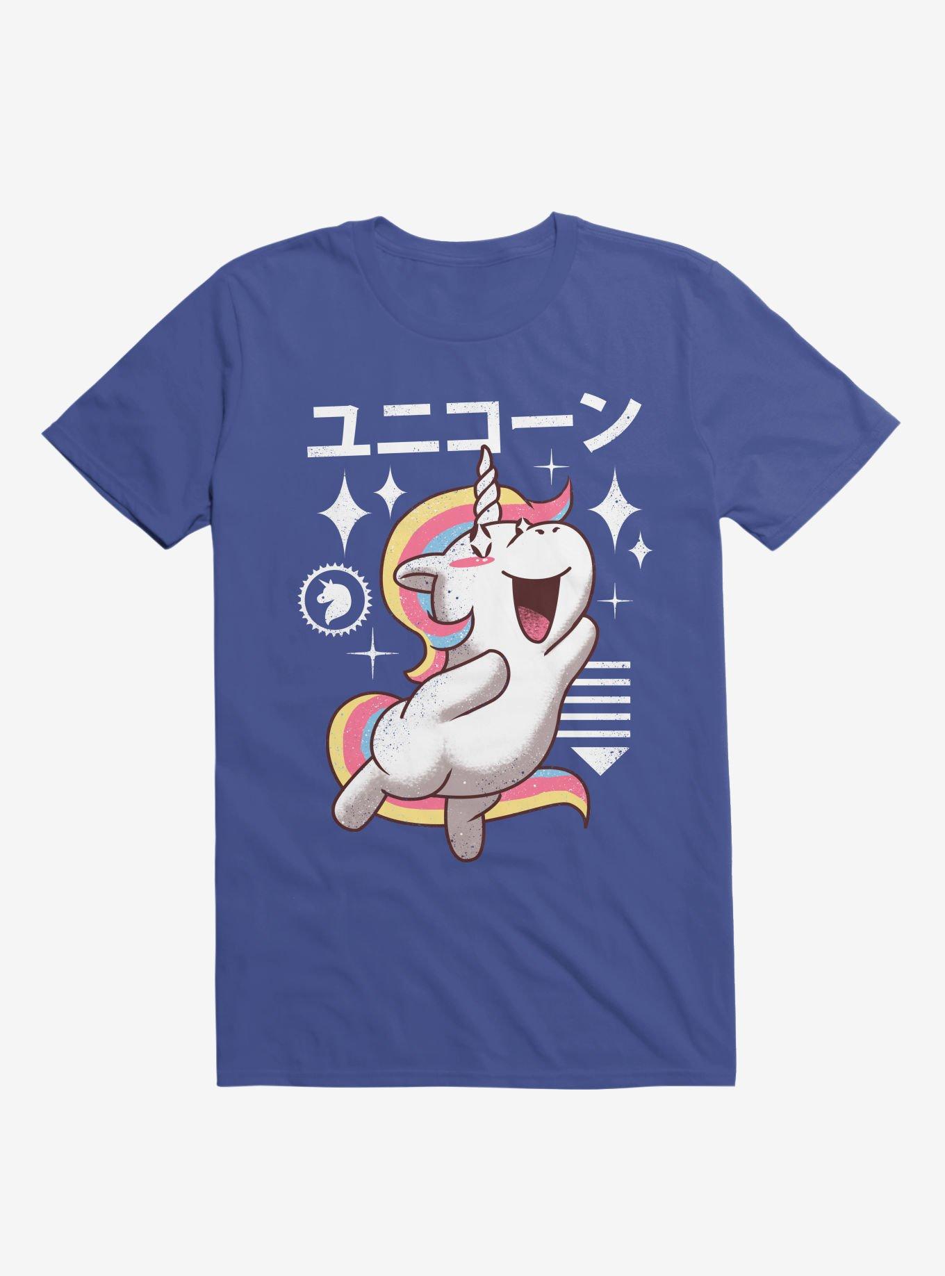 THRDLESS Kawaii Unicorn Royal Blue T-Shirt