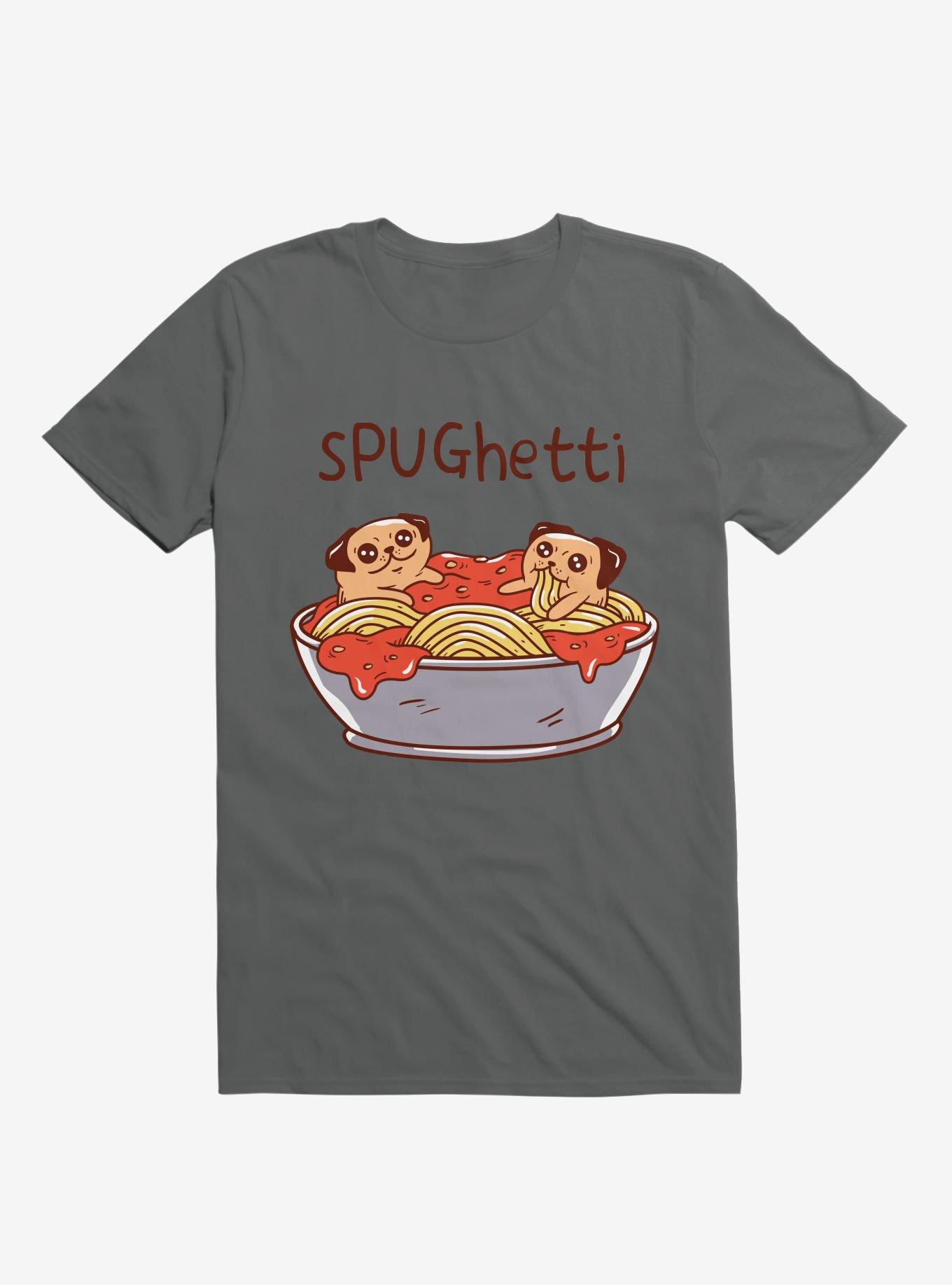 Spughetti Spaghetti Pugs Charcoal Grey T-Shirt, CHARCOAL, hi-res