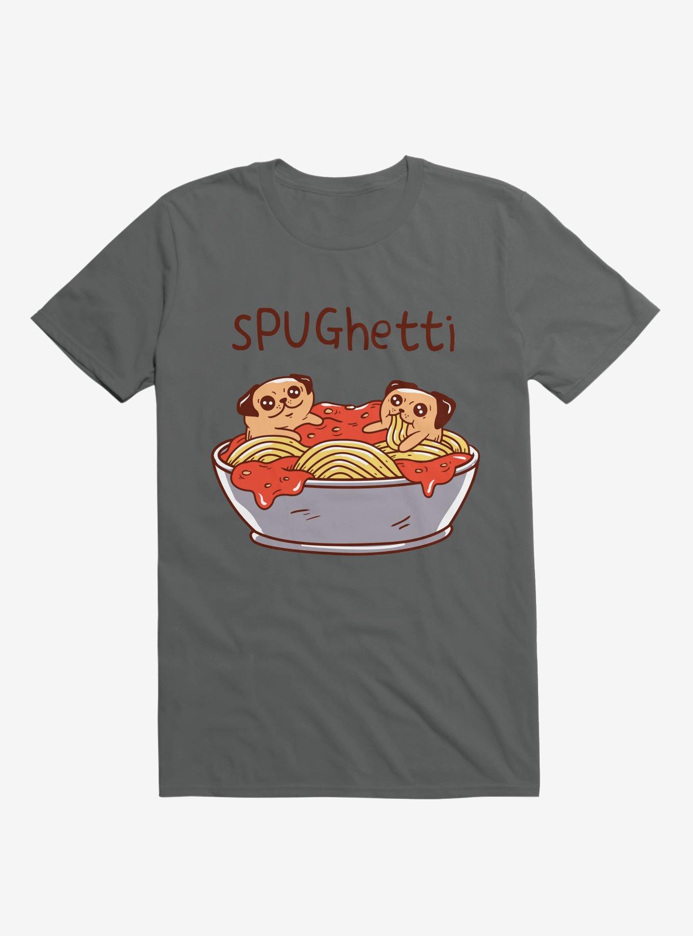 Spughetti Spaghetti Pugs Charcoal Grey T-Shirt, , hi-res