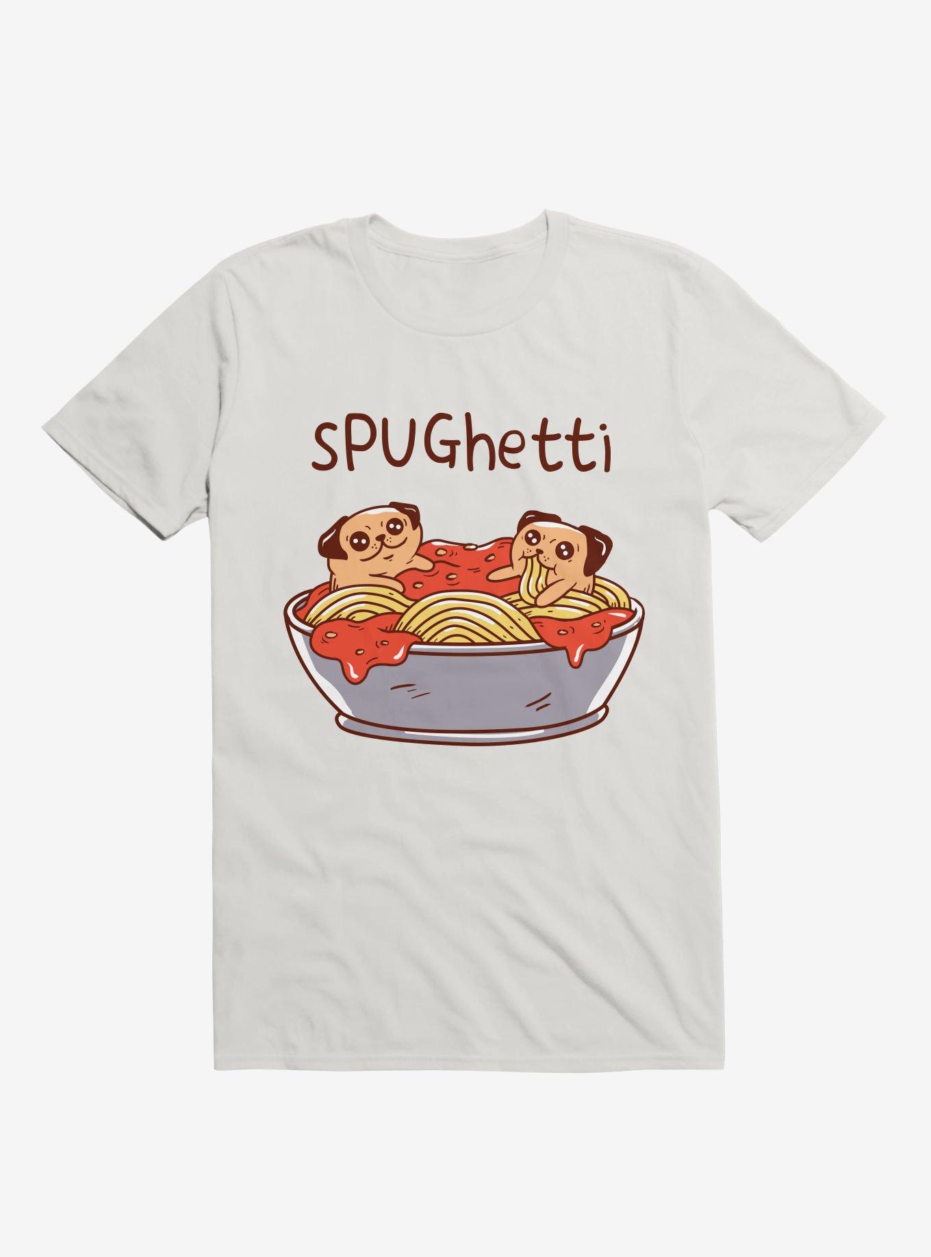 Spughetti Spaghetti Pugs White T-Shirt, , hi-res