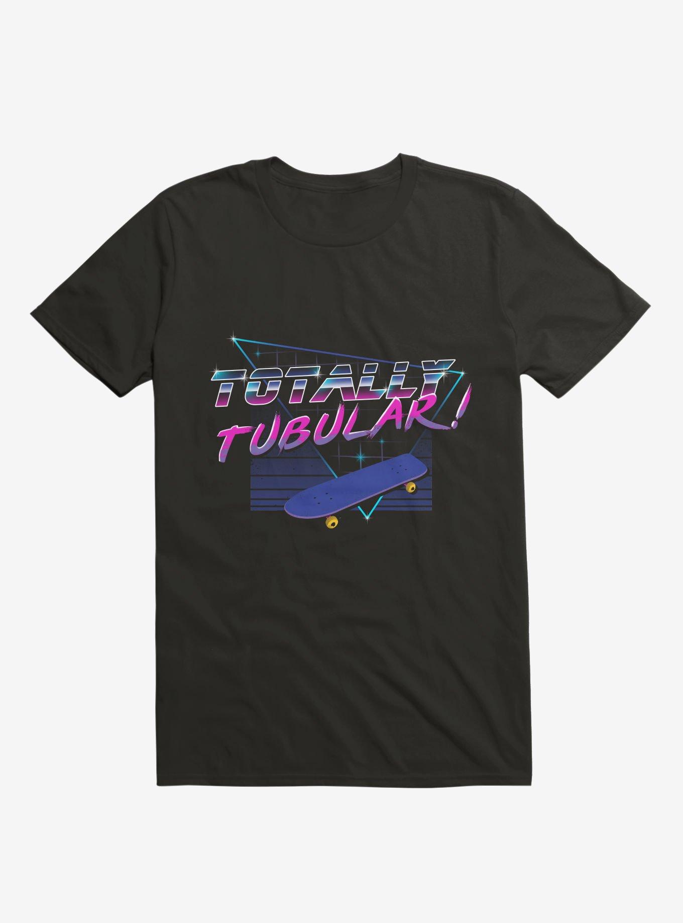 Totally Tubular Skateboard Black T-Shirt, BLACK, hi-res