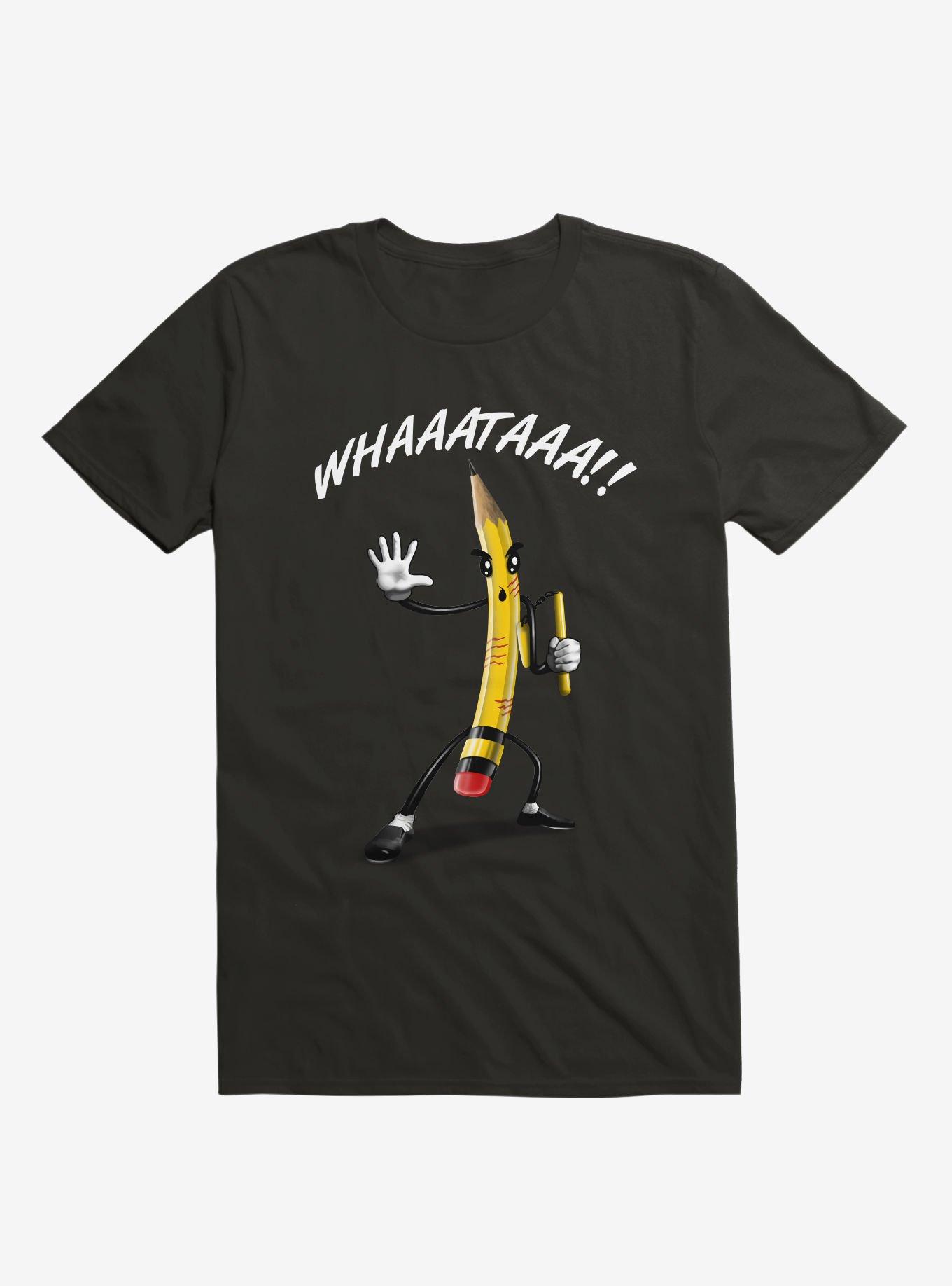 Whaaataaa!! Pencil Black T-Shirt, , hi-res