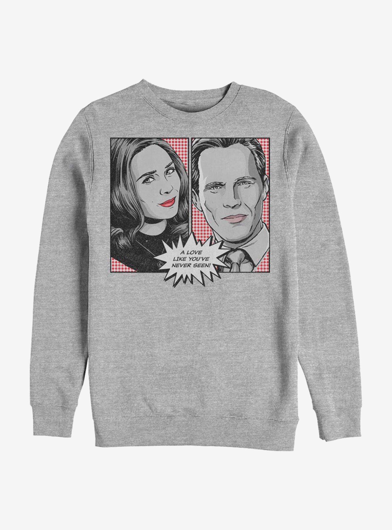 Marvel WandaVision Pop Art Crew Sweatshirt, ATH HTR, hi-res