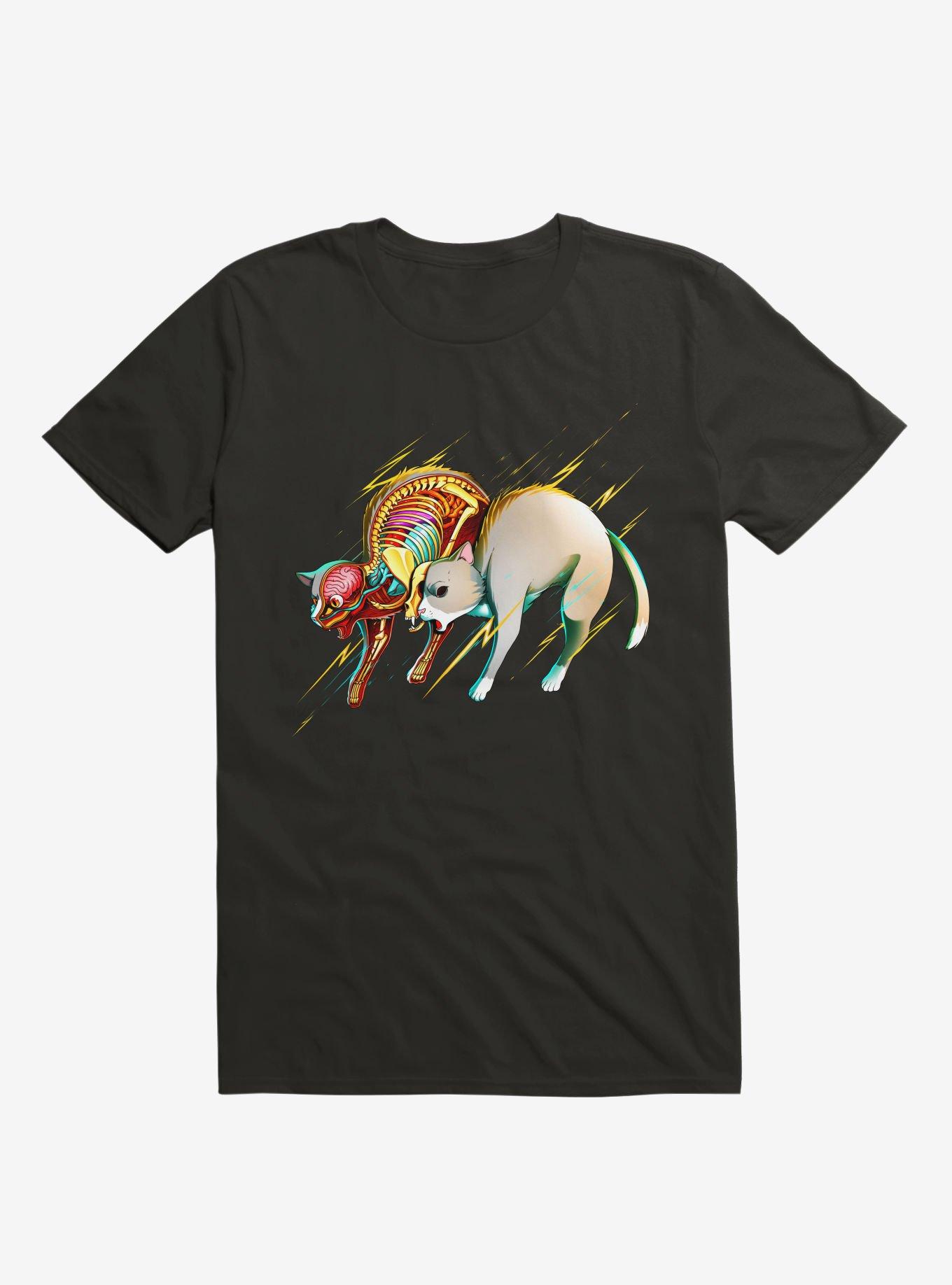 Electric Cat T-Shirt, BLACK, hi-res