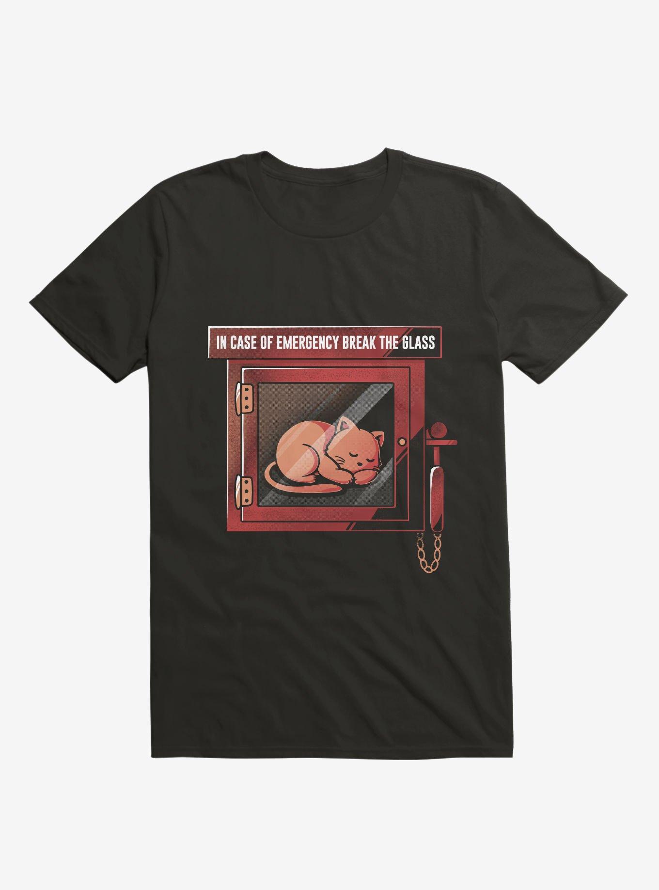 Emergency Cat T-Shirt, BLACK, hi-res