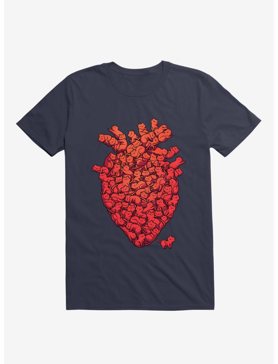 I Love Cat Heart T-Shirt, NAVY, hi-res