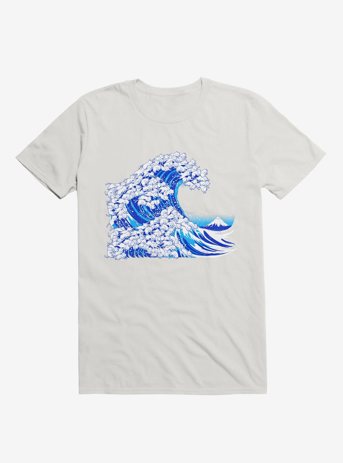 Cat Wave T-Shirt, WHITE, hi-res