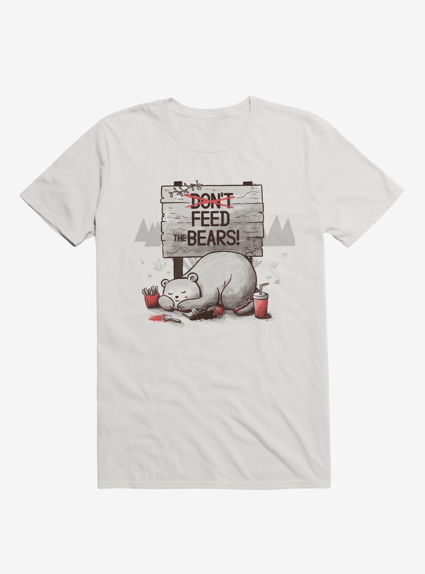 Don't Feed The Bears T-Shirt, WHITE, hi-res