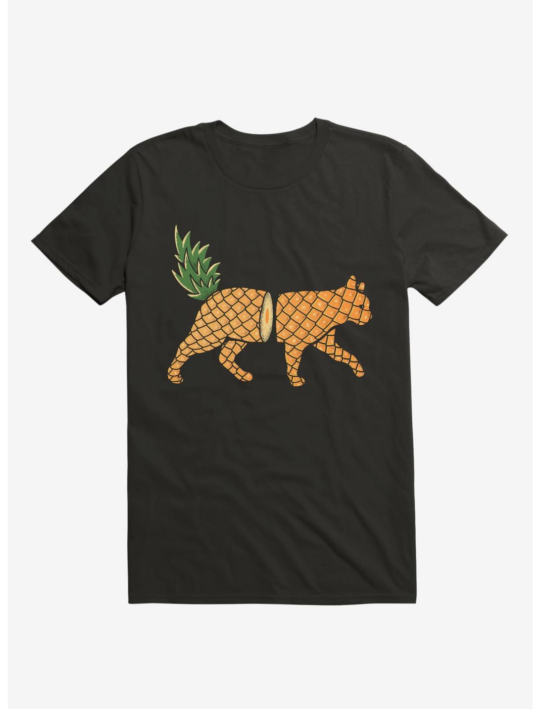 Fruit Cat: Pineapple T-Shirt, BLACK, hi-res