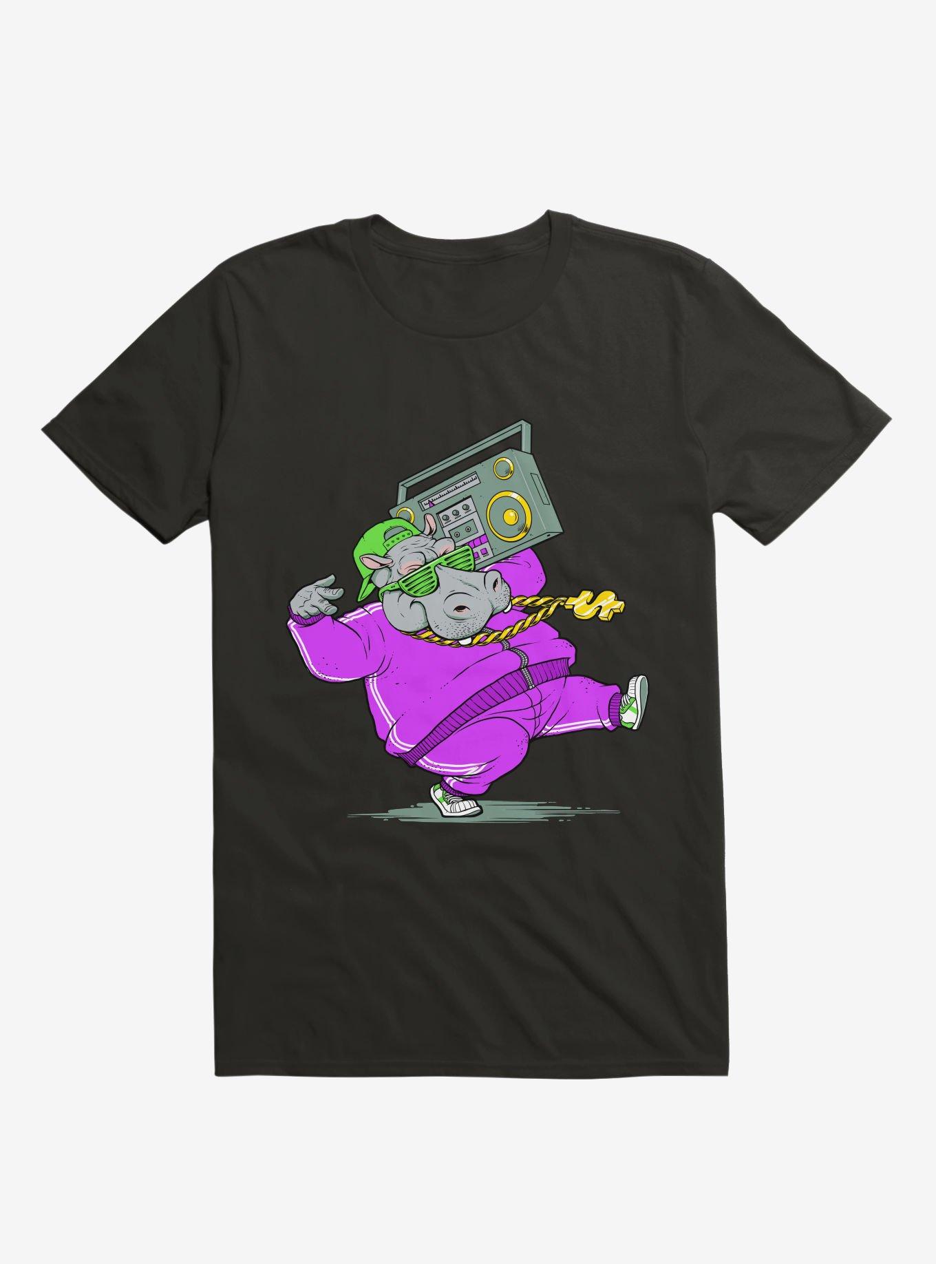 Hip Hop Hippo T-Shirt, BLACK, hi-res