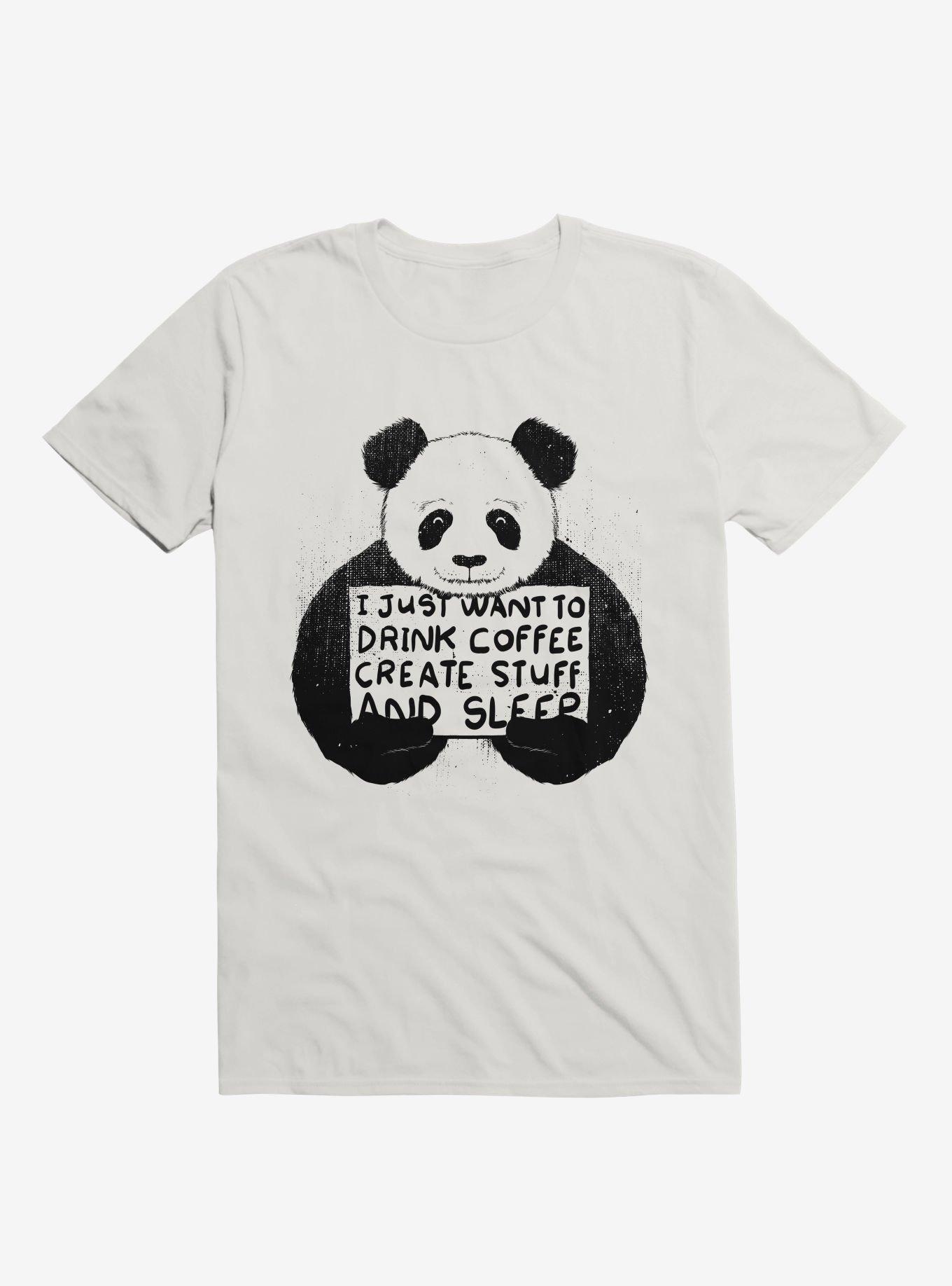 I Just Want To Drink Coffee Create Stuff And Sleep T-Shirt, WHITE, hi-res