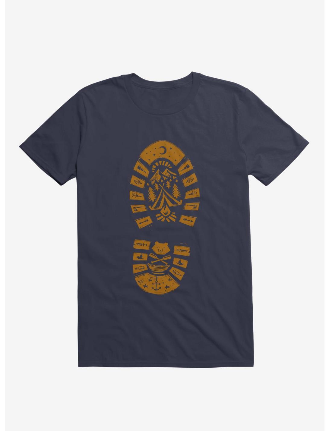 I Love Camping Boot Stamp T-Shirt, NAVY, hi-res
