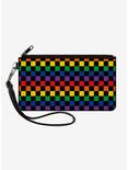 Checker Rainbow Canvas Zip Clutch Wallet, , hi-res